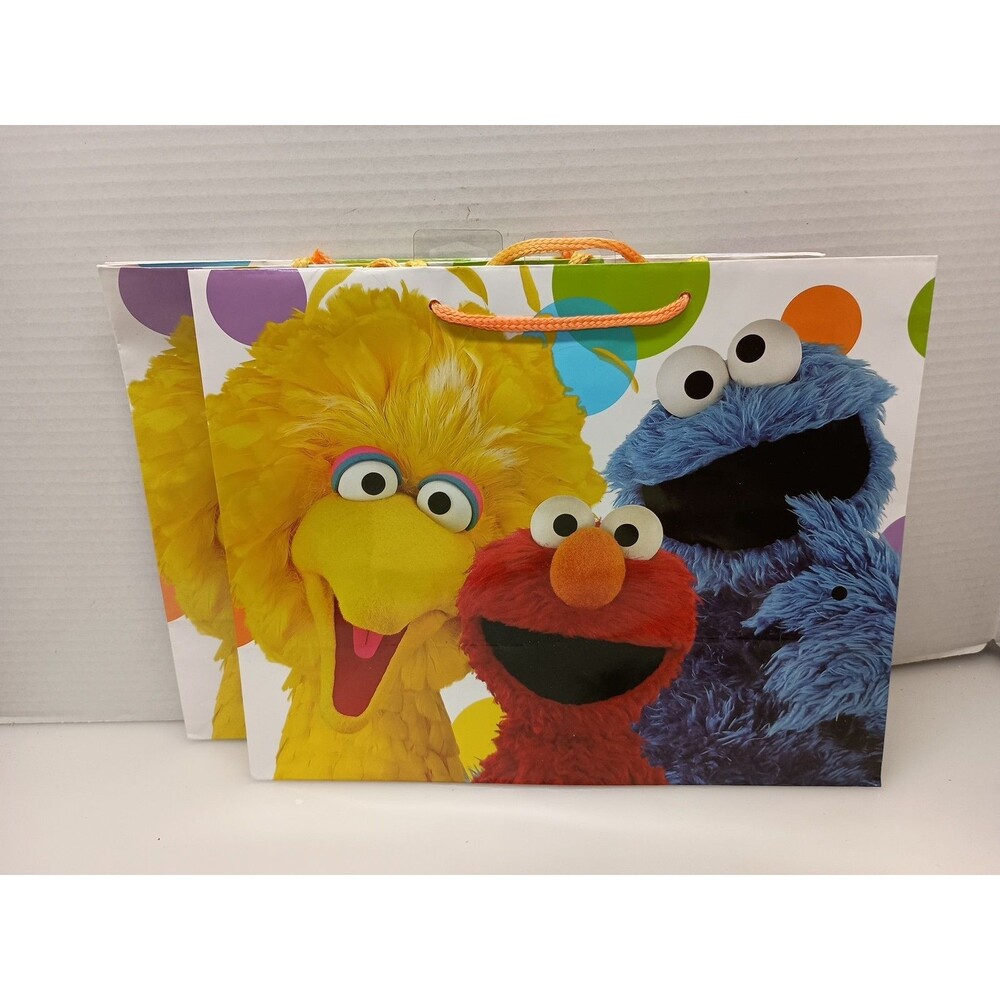 American Greetings Sesame Street Gift Bags Big Bird Cookie Monster And Elmo Pair
